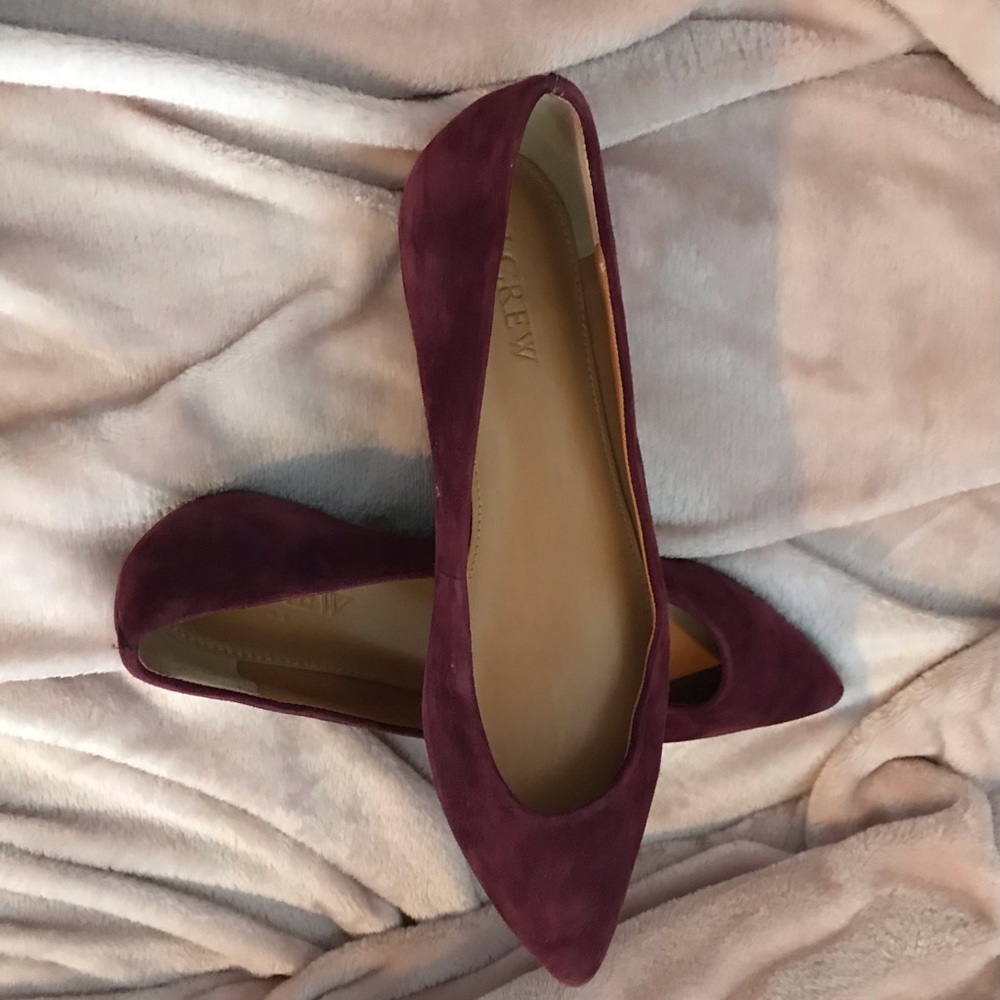 J. Crew factory suede sz 6 burgundy wine flats